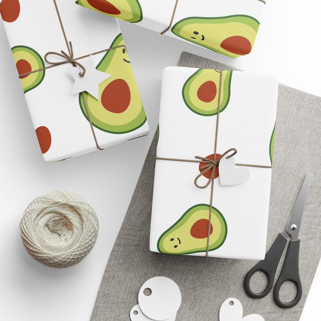 Avocado Pattern Wrapping Paper Roll — Cute Avocado Gift Wrap for Birthdays & Foodies