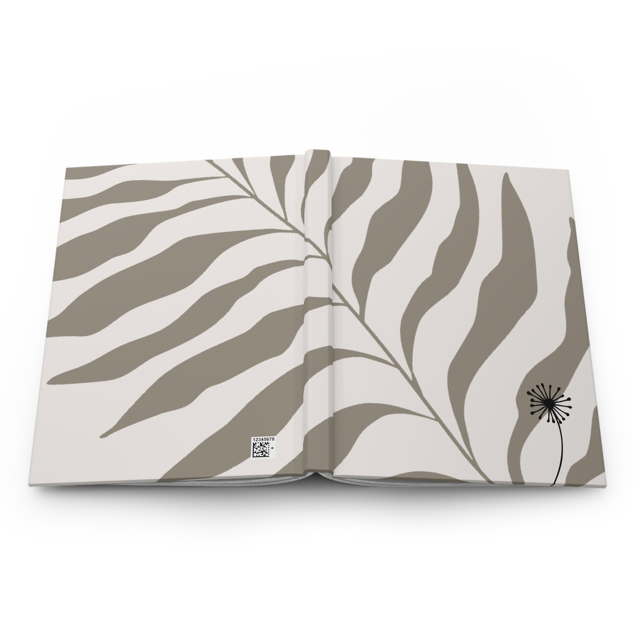 Neutral Palm Leaf Hardcover Journal — Botanical Ruled Notebook for Notes & Planning