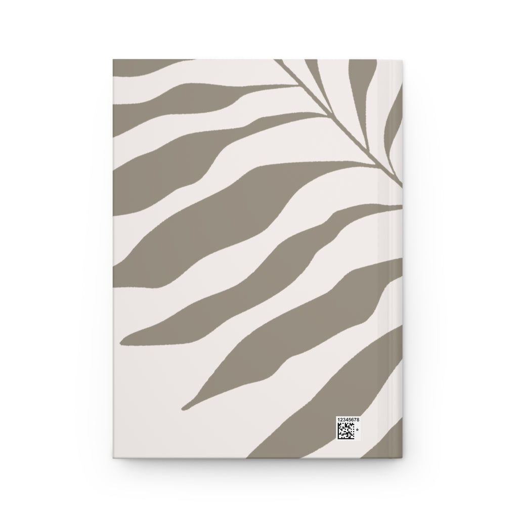 Neutral Palm Leaf Hardcover Journal — Botanical Ruled Notebook for Notes & Planning