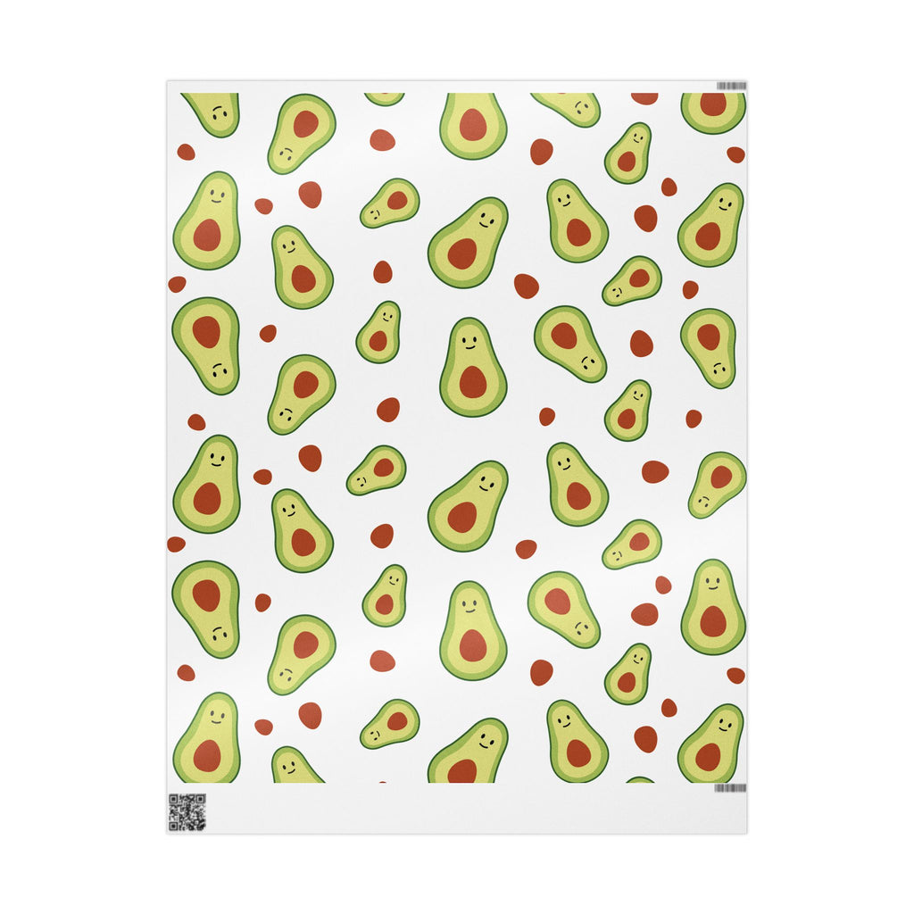 Avocado Pattern Wrapping Paper Roll — Cute Avocado Gift Wrap for Birthdays & Foodies