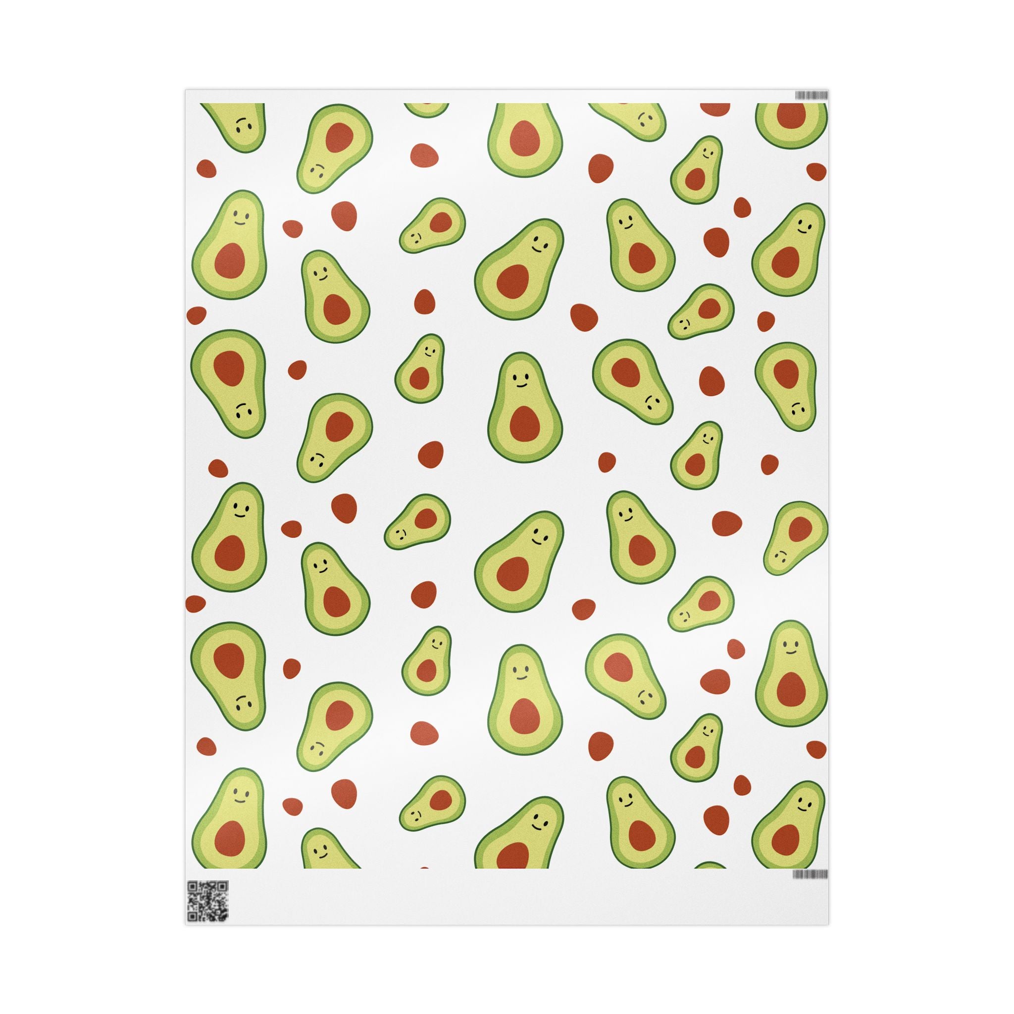 Avocado Pattern Wrapping Paper Roll — Cute Avocado Gift Wrap for Birthdays & Foodies