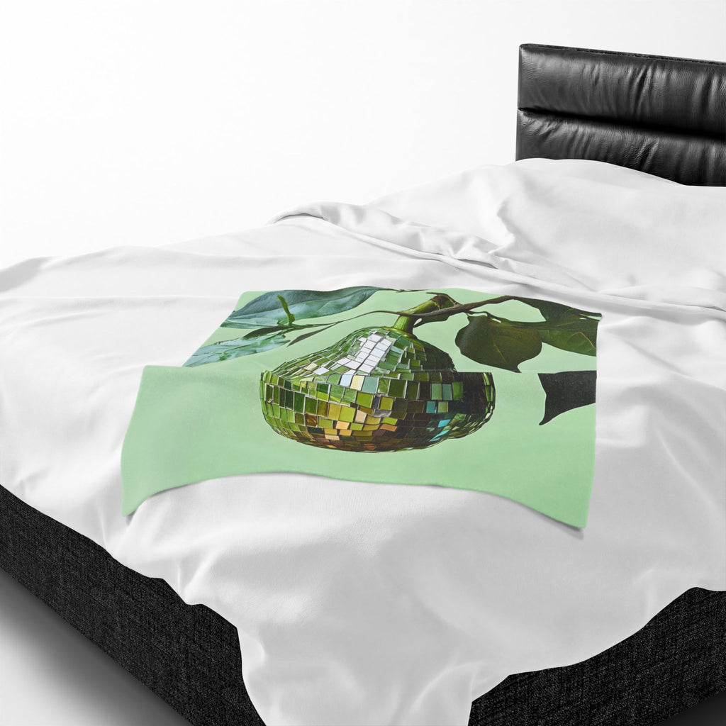 Disco Avocado Plush Blanket for Cozy Nights, Gift for Avocado Lovers, Home Decor, Soft Throw Blanket, Unique Wedding Present