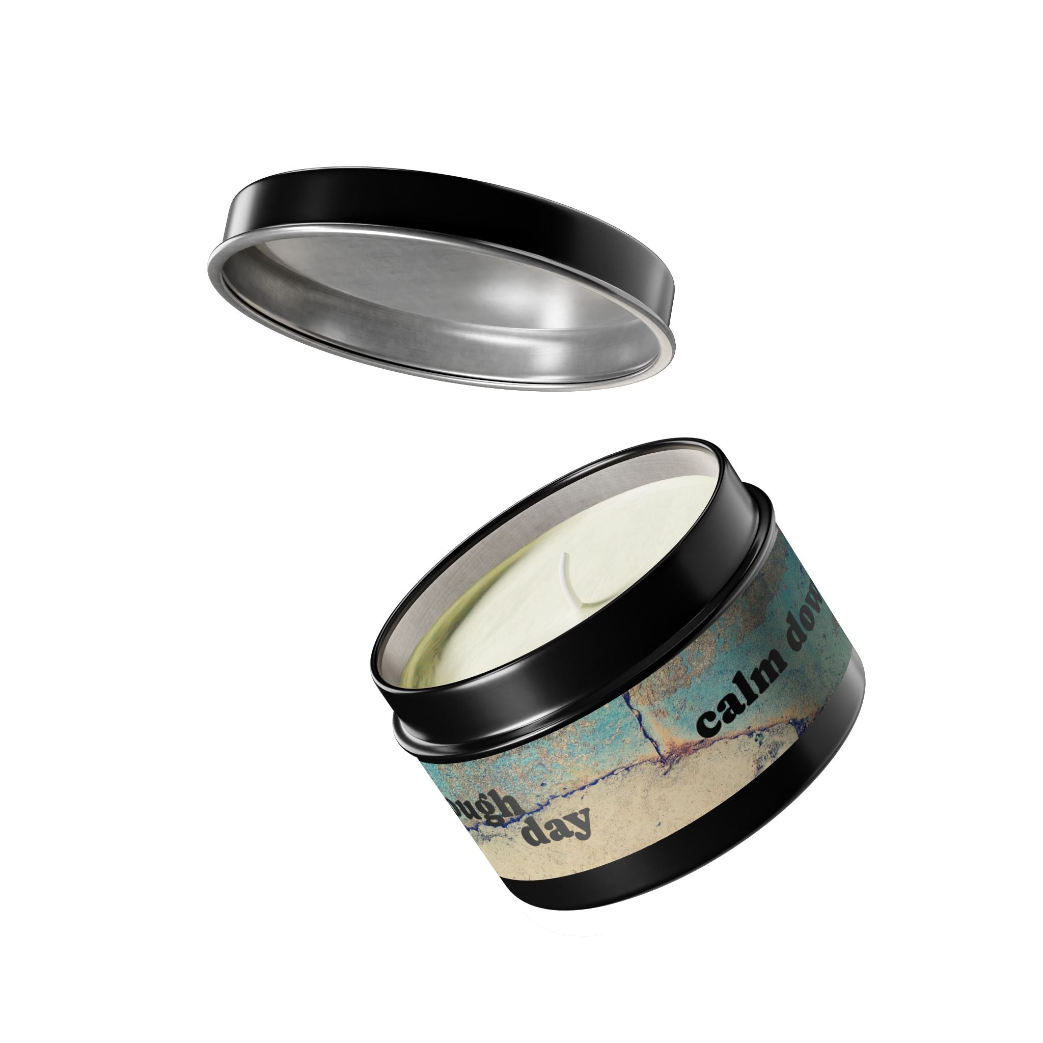 Rough Day Calm Down Scented Tin Candle - Hand-Poured Coconut-Soy Wax for Stress Relief & Mindful Self-Care Rituals
