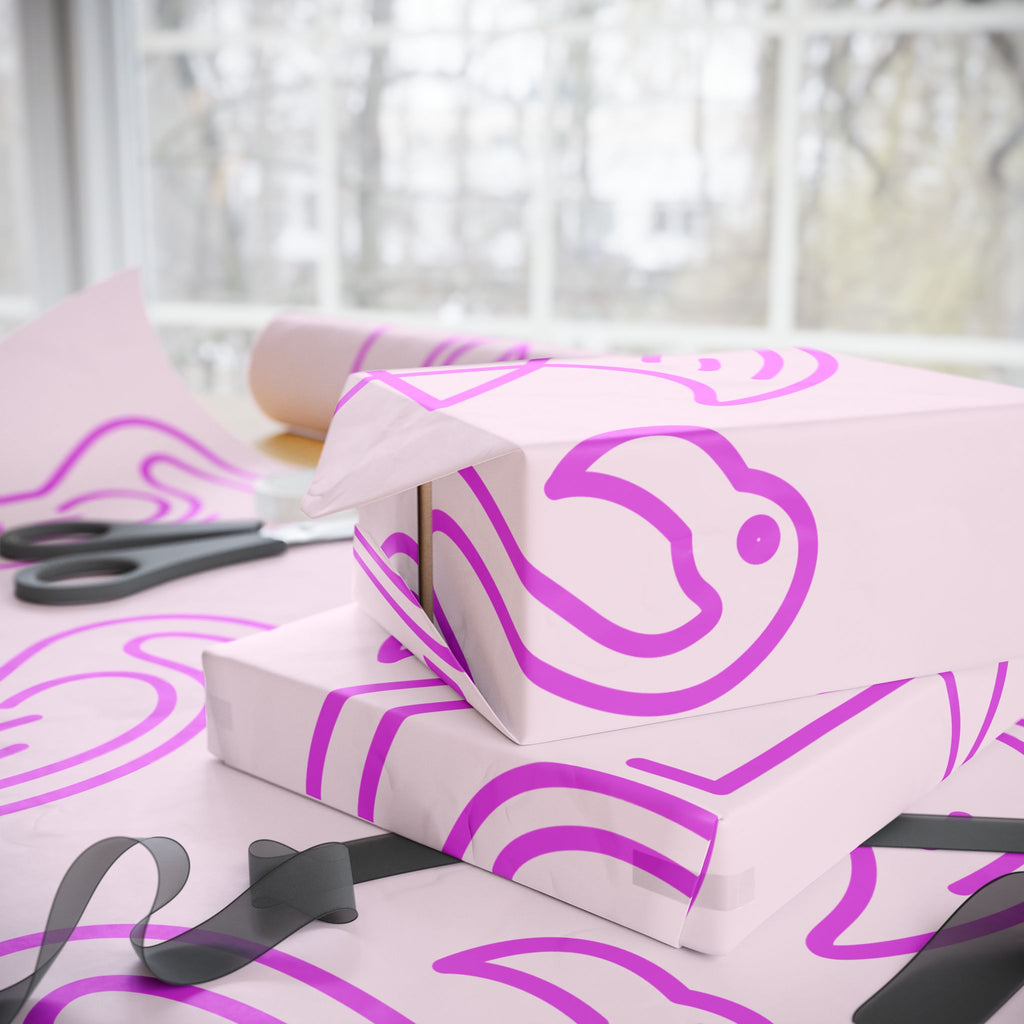 Flamingo Pattern Wrapping Paper — Pink Tropical Gift Wrap (Gloss or Matte)