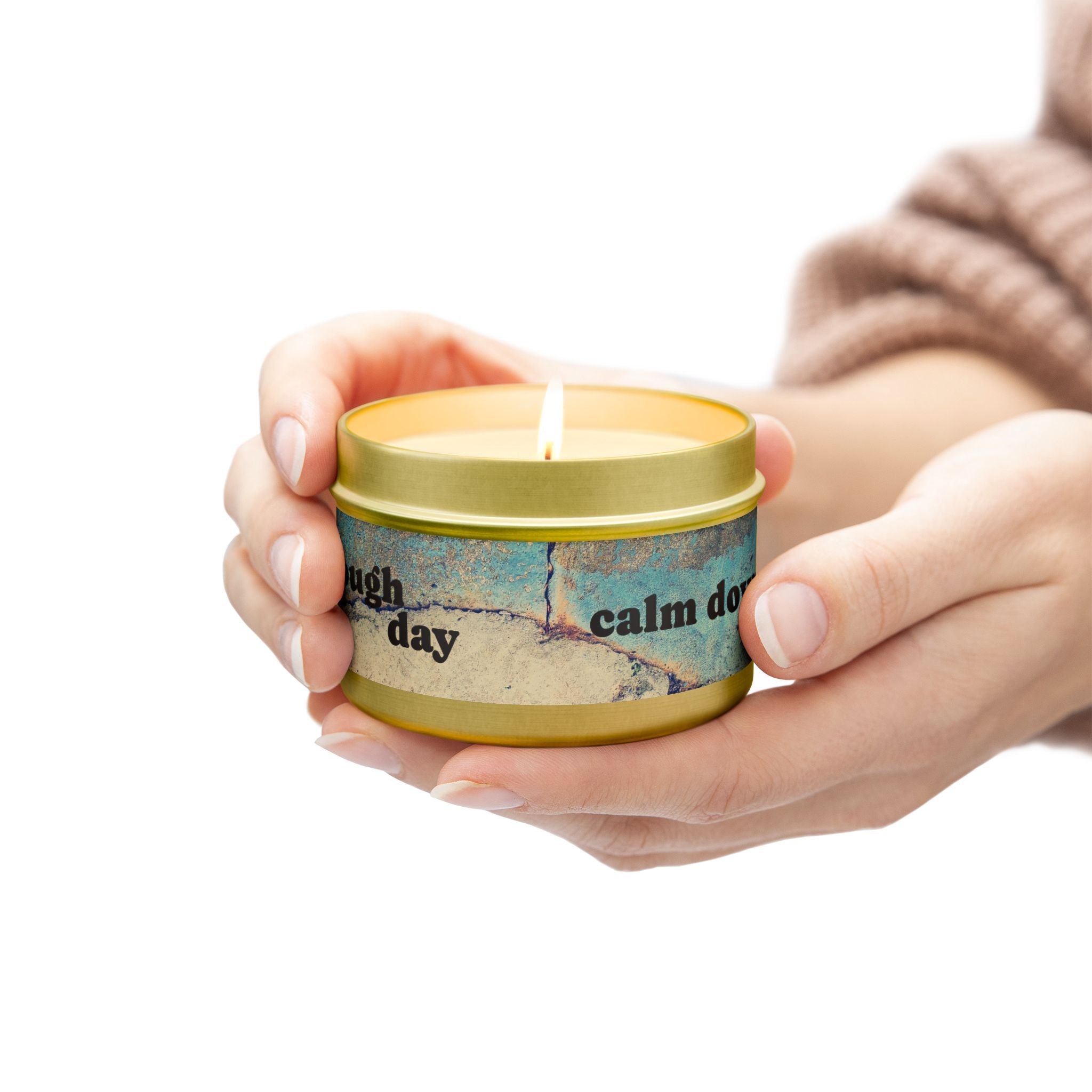 Rough Day Calm Down Scented Tin Candle - Hand-Poured Coconut-Soy Wax for Stress Relief & Mindful Self-Care Rituals
