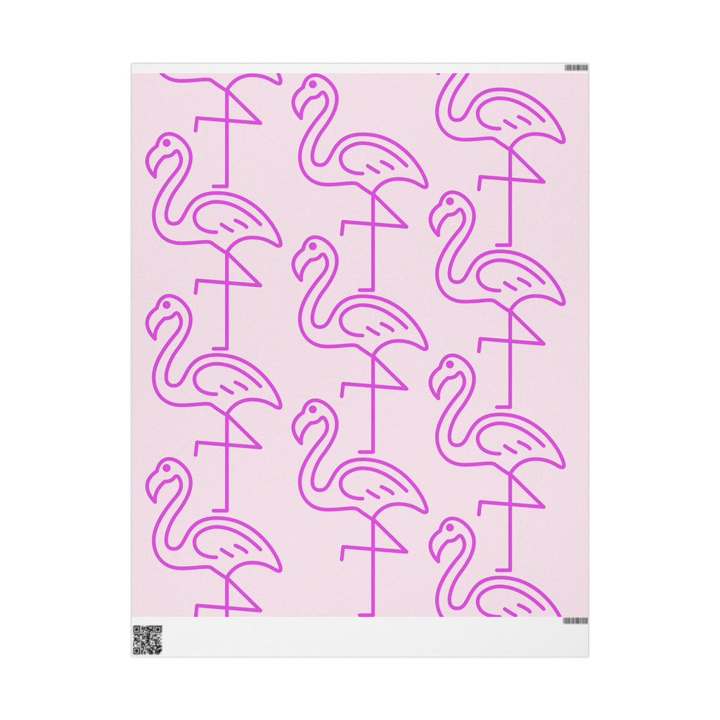 Flamingo Pattern Wrapping Paper — Pink Tropical Gift Wrap (Gloss or Matte)