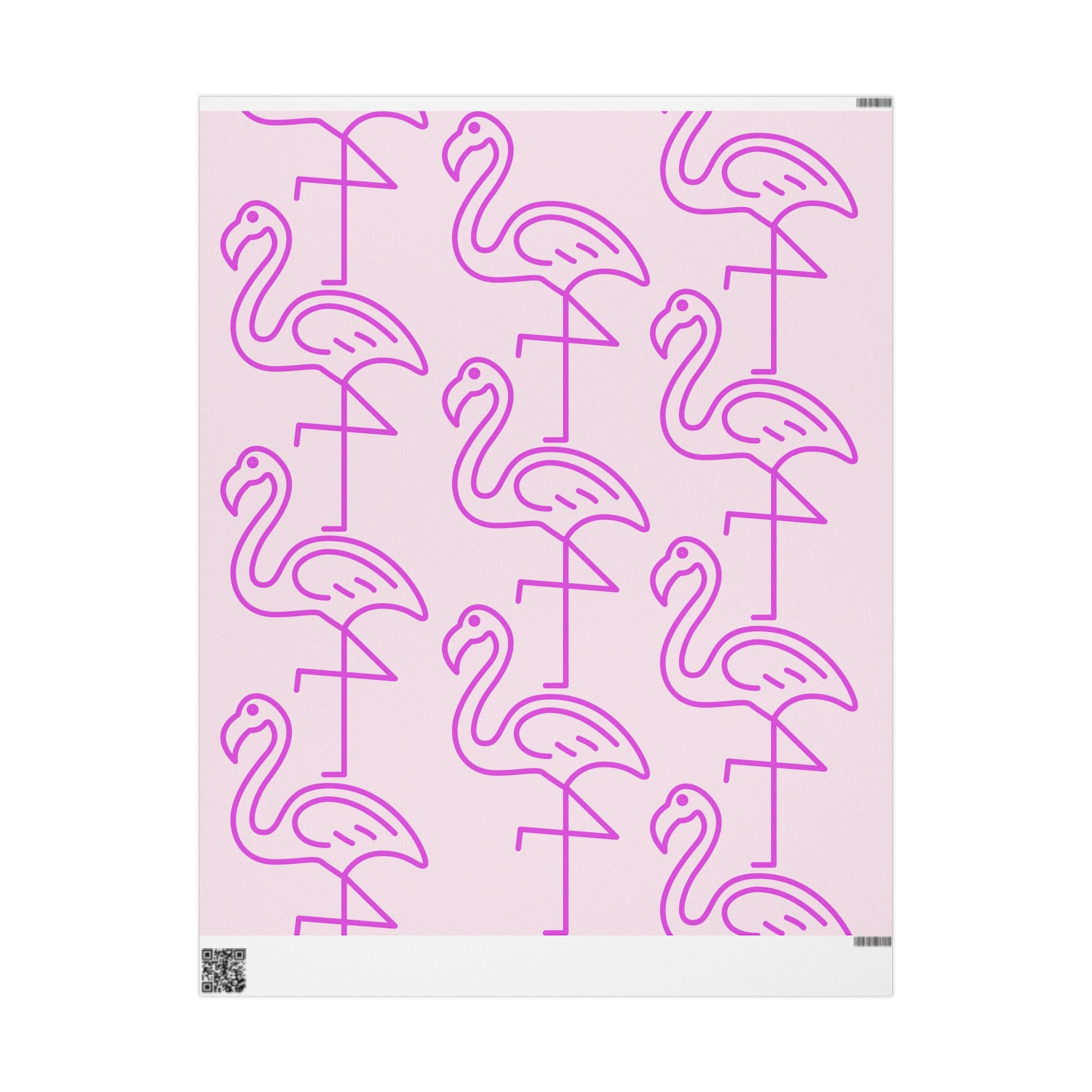 Flamingo Pattern Wrapping Paper — Pink Tropical Gift Wrap (Gloss or Matte)