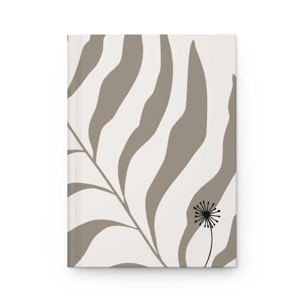 Neutral Palm Leaf Hardcover Journal — Botanical Ruled Notebook for Notes & Planning