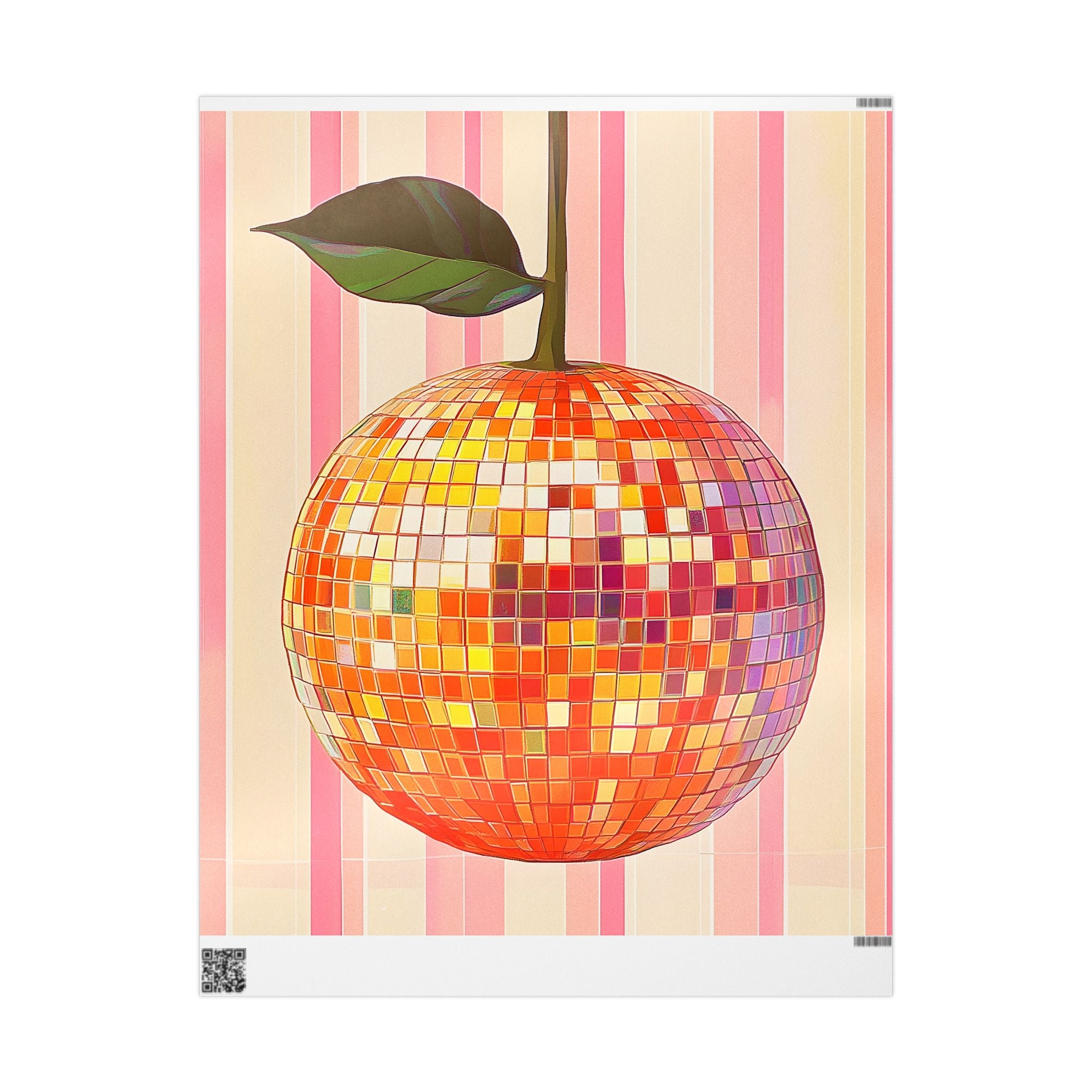 Disco Orange Wrapping Paper — Retro Mosaic Fruit Gift Wrap