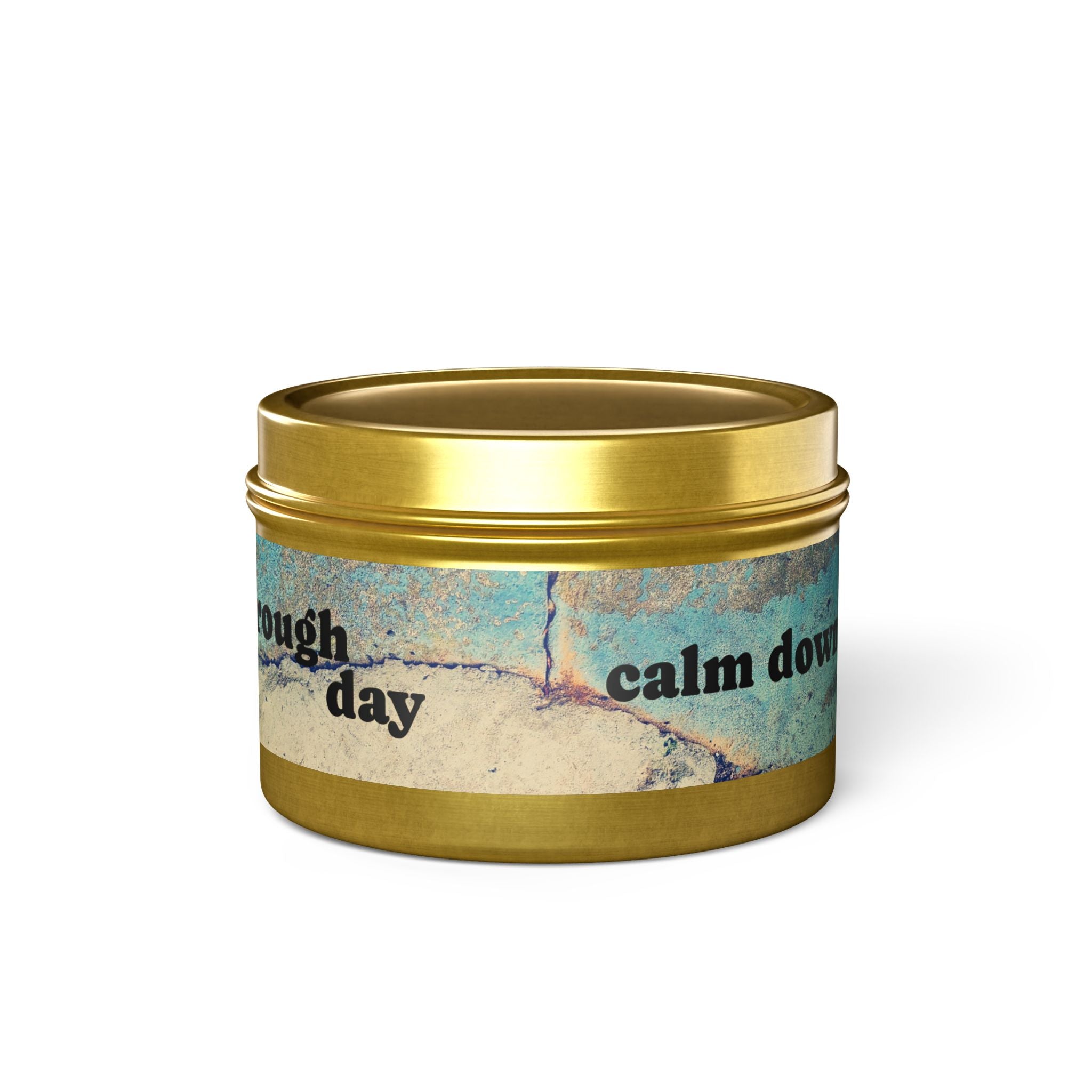 Rough Day Calm Down Scented Tin Candle - Hand-Poured Coconut-Soy Wax for Stress Relief & Mindful Self-Care Rituals