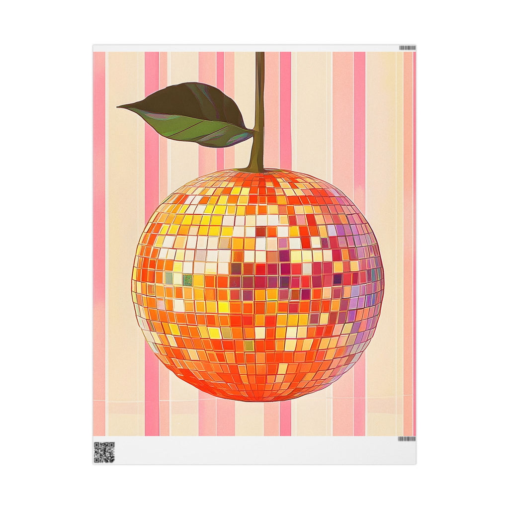 Disco Orange Wrapping Paper — Retro Mosaic Fruit Gift Wrap