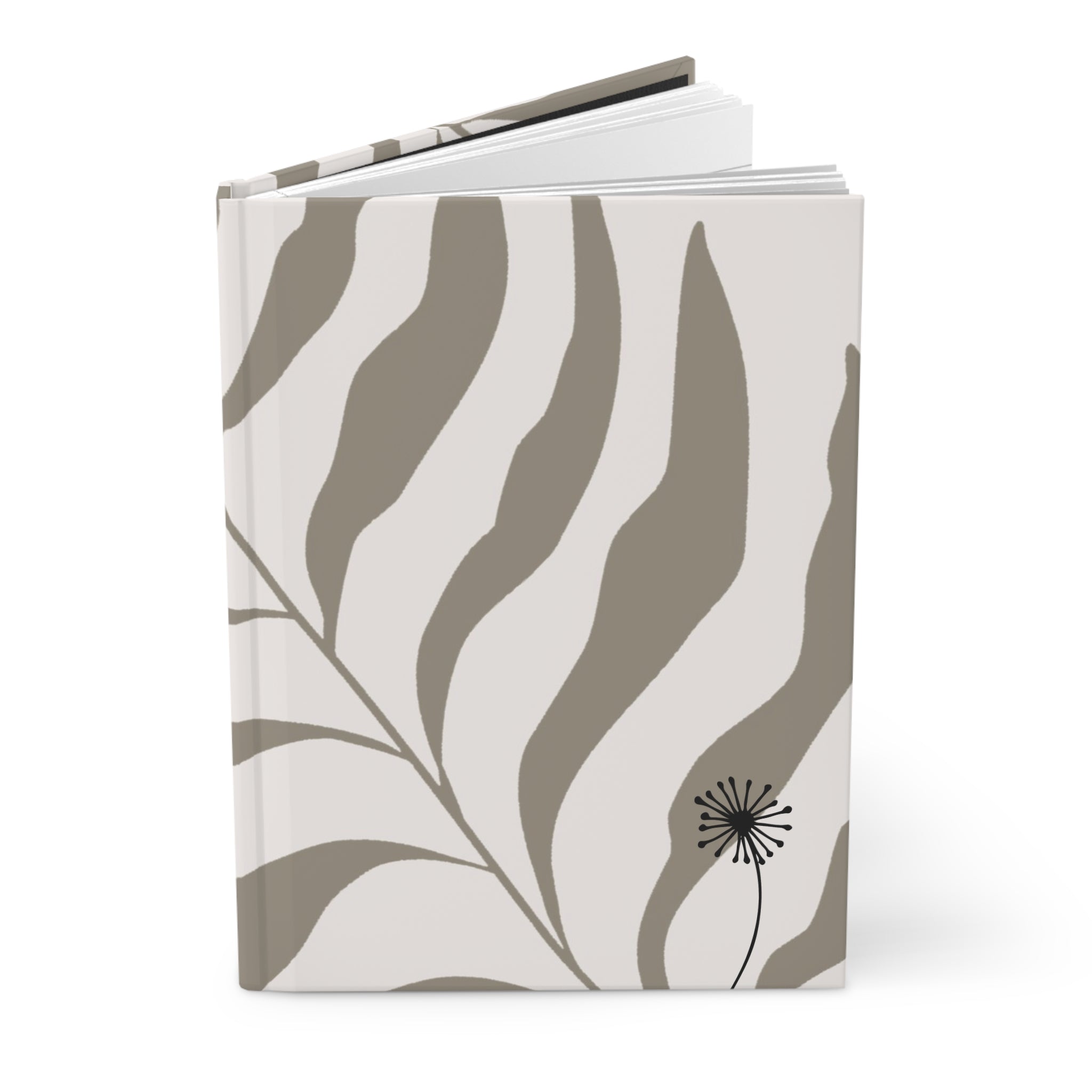 Neutral Palm Leaf Hardcover Journal — Botanical Ruled Notebook for Notes & Planning