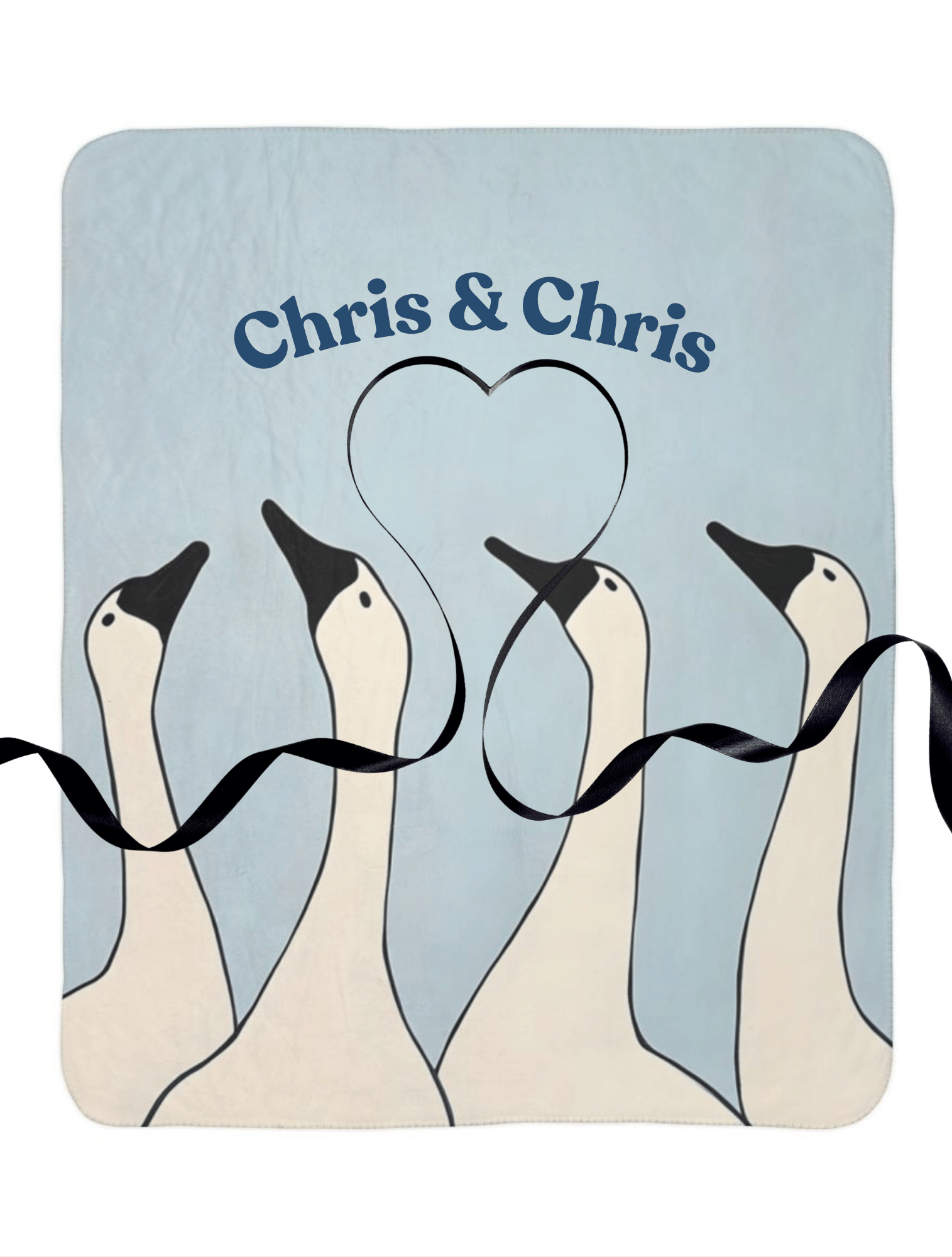 Personalized Swan Comfort Blanket for Mindful Rest - Custom Name Throw for Calming Self-Care