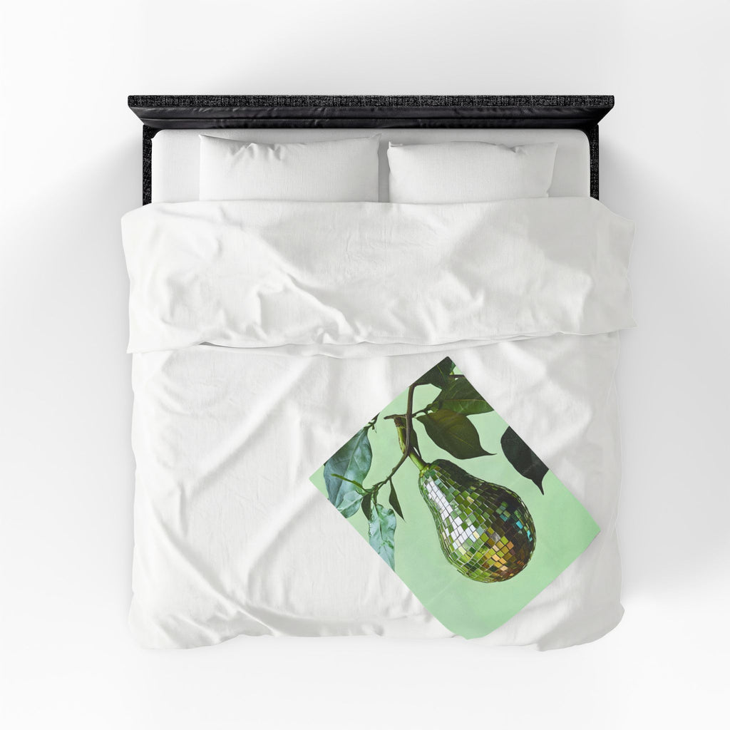 Disco Avocado Plush Blanket for Cozy Nights, Gift for Avocado Lovers, Home Decor, Soft Throw Blanket, Unique Wedding Present