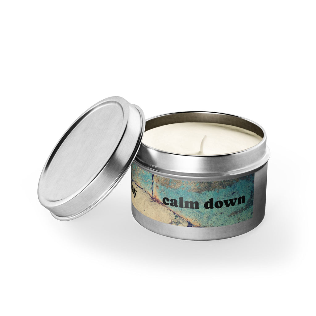 Rough Day Calm Down Scented Tin Candle - Hand-Poured Coconut-Soy Wax for Stress Relief & Mindful Self-Care Rituals
