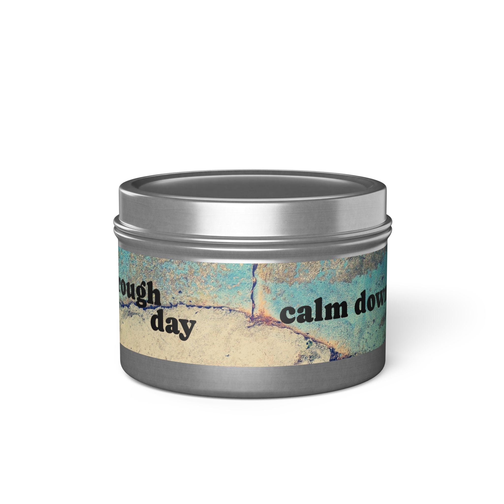Rough Day Calm Down Scented Tin Candle - Hand-Poured Coconut-Soy Wax for Stress Relief & Mindful Self-Care Rituals