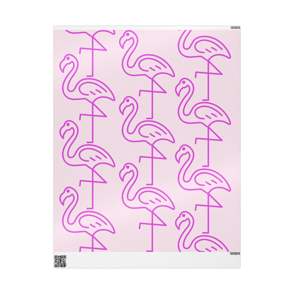 Flamingo Pattern Wrapping Paper — Pink Tropical Gift Wrap (Gloss or Matte)