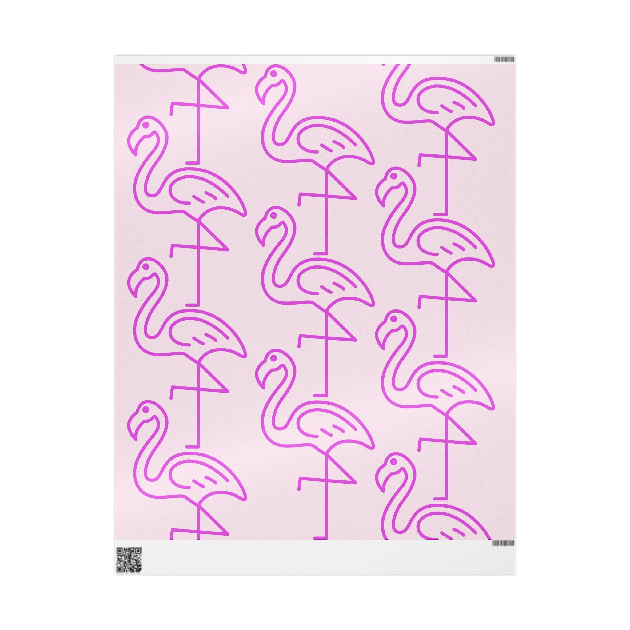 Flamingo Pattern Wrapping Paper — Pink Tropical Gift Wrap (Gloss or Matte)