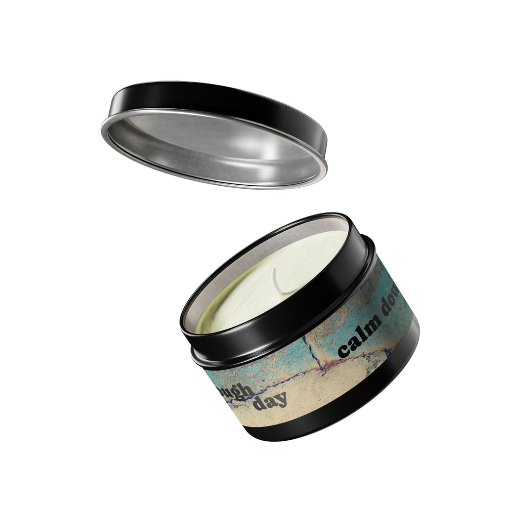 Rough Day Calm Down Scented Tin Candle - Hand-Poured Coconut-Soy Wax for Stress Relief & Mindful Self-Care Rituals
