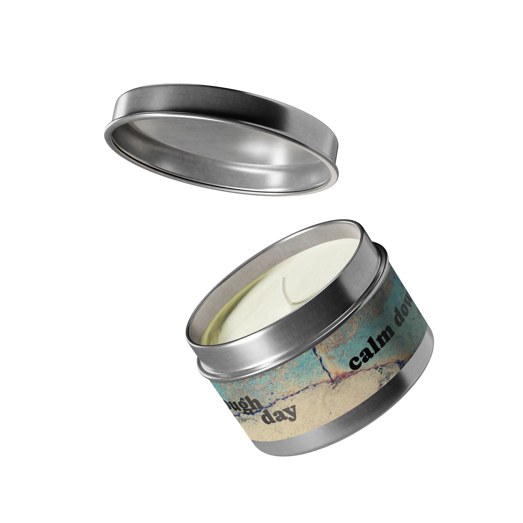 Rough Day Calm Down Scented Tin Candle - Hand-Poured Coconut-Soy Wax for Stress Relief & Mindful Self-Care Rituals