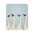 Swan Flock Sherpa Blanket Cozy Blue Fleece Throw with Elegant Swan Design