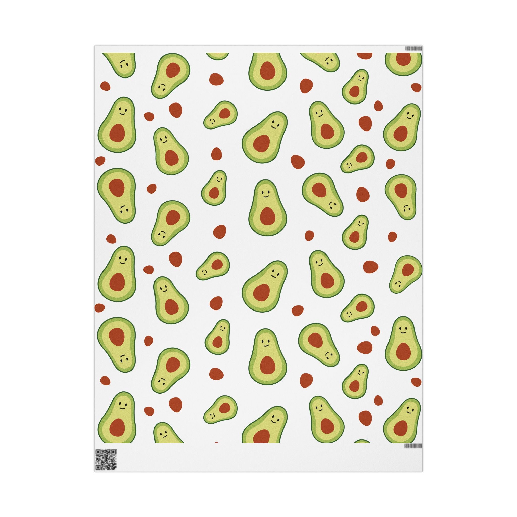 Avocado Pattern Wrapping Paper Roll — Cute Avocado Gift Wrap for Birthdays & Foodies