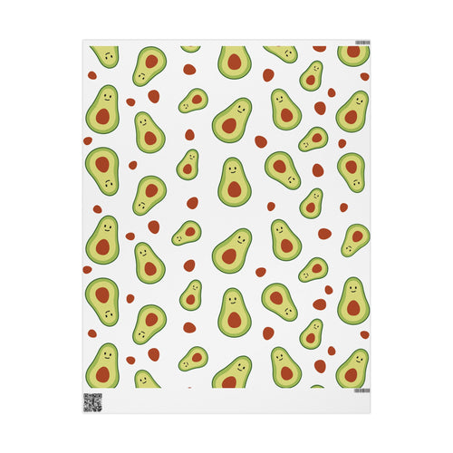Avocado Pattern Wrapping Paper Roll — Cute Avocado Gift Wrap for Birthdays & Foodies
