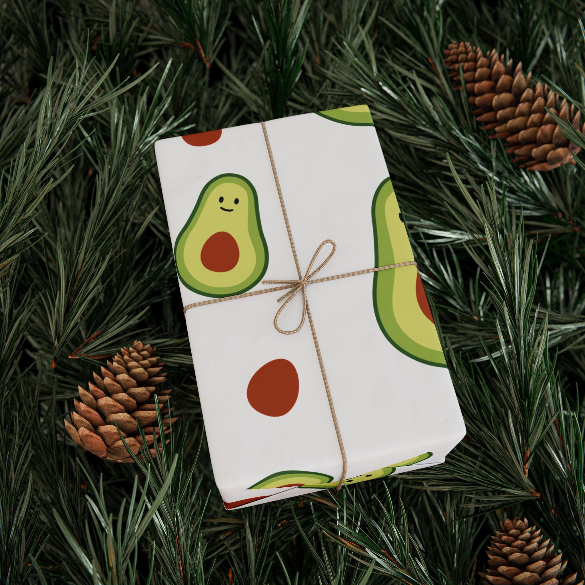 Avocado Pattern Wrapping Paper Roll — Cute Avocado Gift Wrap for Birthdays & Foodies