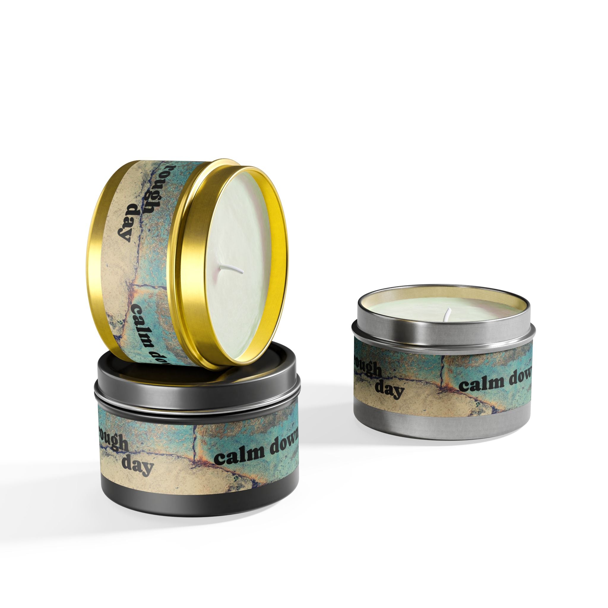 Rough Day Calm Down Scented Tin Candle - Hand-Poured Coconut-Soy Wax for Stress Relief & Mindful Self-Care Rituals