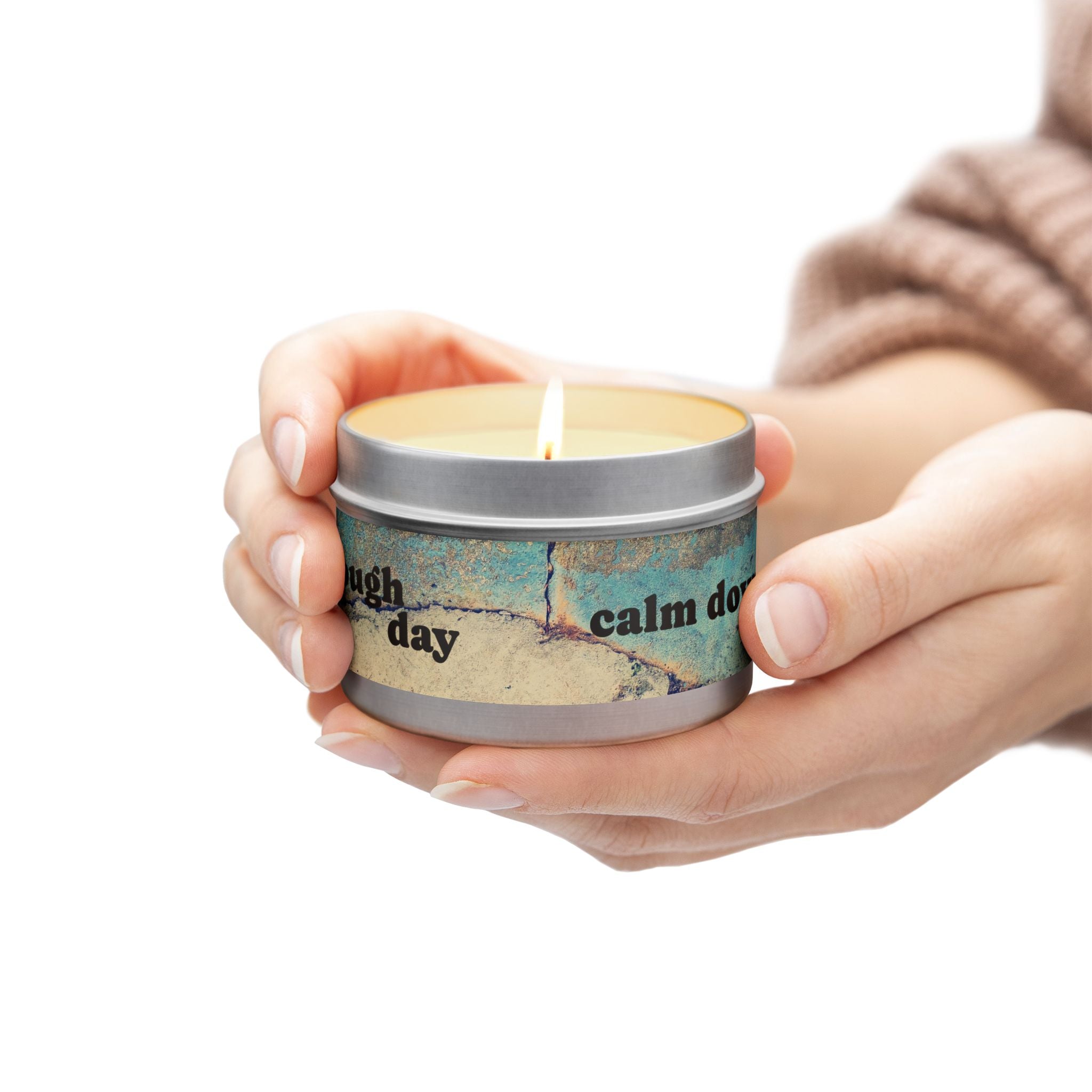Rough Day Calm Down Scented Tin Candle - Hand-Poured Coconut-Soy Wax for Stress Relief & Mindful Self-Care Rituals