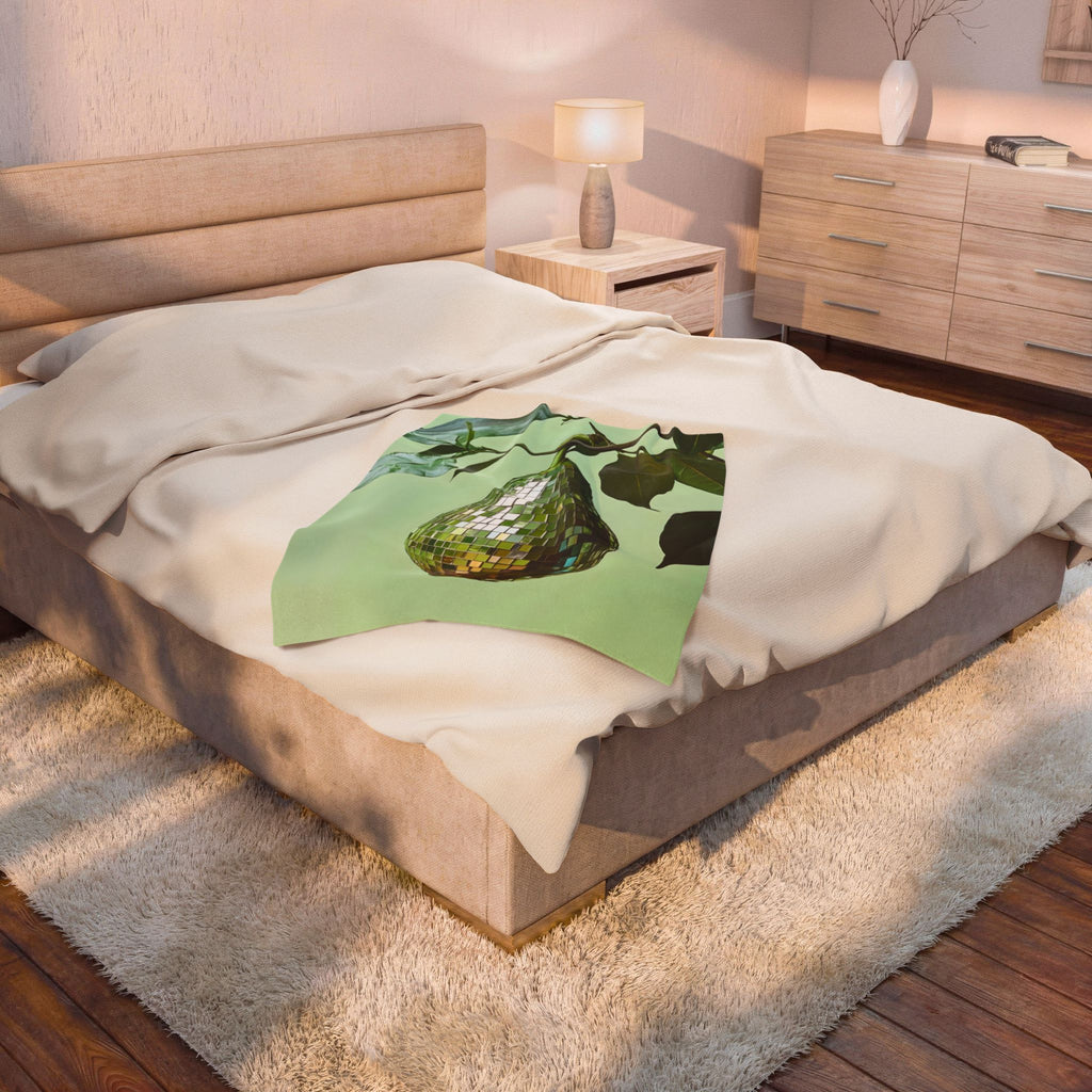 Disco Avocado Plush Blanket for Cozy Nights, Gift for Avocado Lovers, Home Decor, Soft Throw Blanket, Unique Wedding Present