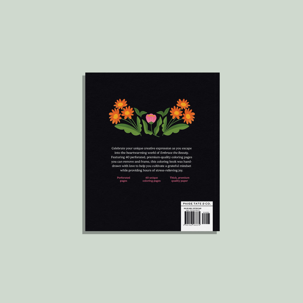 Book cover with floral design and text on a light gray background