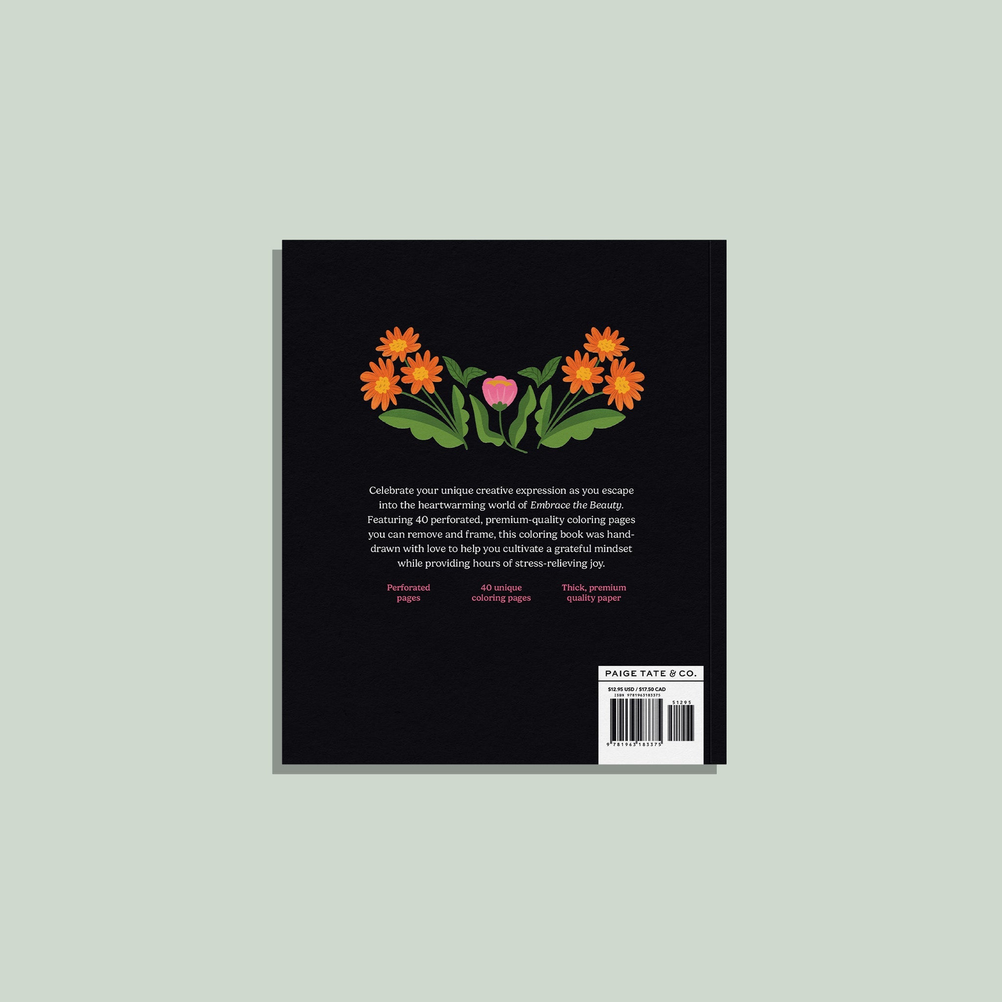 Book cover with floral design and text on a light gray background
