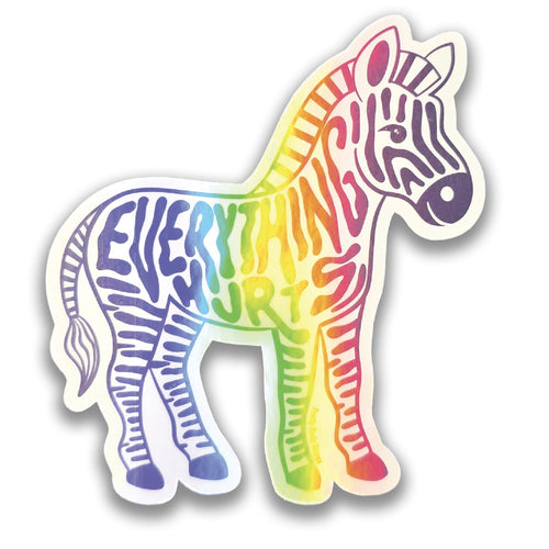 "Everything Hurts" Chronic Pain Zebra Sticker