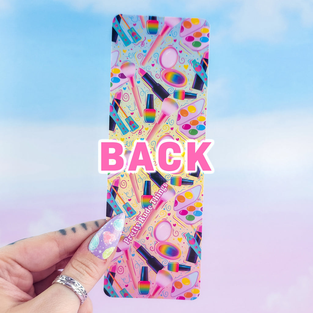 Makeup Holographic Bookmark - Cute Colorful Beauty Bookmark, Book Lover Gift