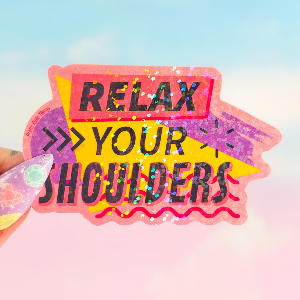 Relax Your Shoulders Retro Sticker ✨
